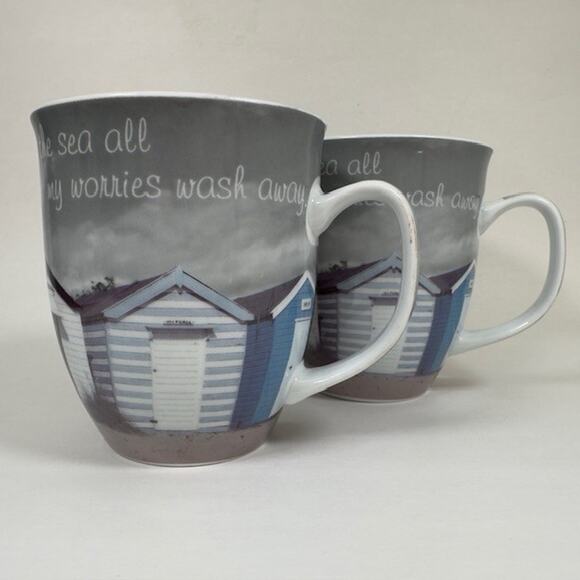 Creative Tops, By The Sea Coffee Mugs/Cups Set of 2 Beach Cottage Outdoors - Picture 5 of 14